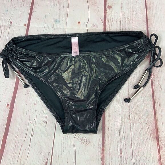 Victoria’s Secret string bikini bottom iridescent liquid look side tie swimsuit - Picture 8 of 12
